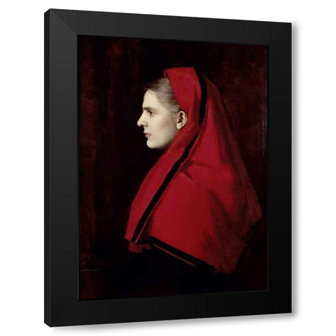 Fabiola Black Modern Wood Framed Art Print by Henner, Jean Jacques