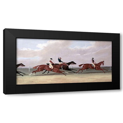Doncaster St. Leger Black Modern Wood Framed Art Print by Herring, John Frederick