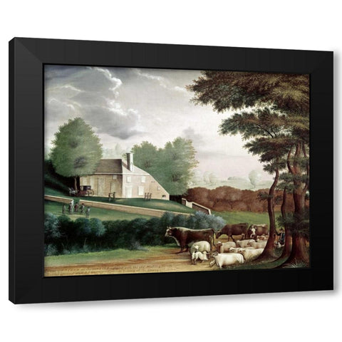 Grave of William Penn Black Modern Wood Framed Art Print with Double Matting by Hicks, Edward