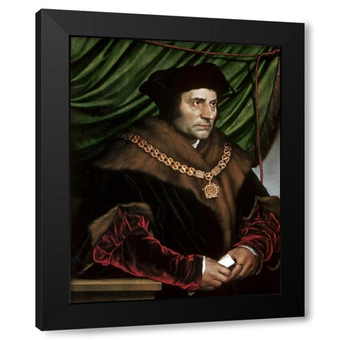 Sir Thomas More Black Modern Wood Framed Art Print by Holbein, Hans
