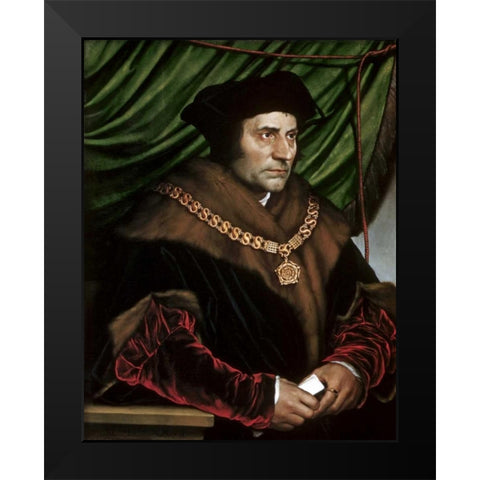 Sir Thomas More Black Modern Wood Framed Art Print by Holbein, Hans
