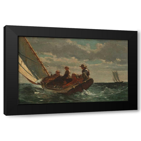 Breezing Up Black Modern Wood Framed Art Print by Homer, Winslow