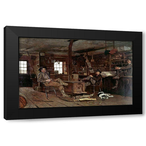 Country Store Black Modern Wood Framed Art Print by Homer, Winslow