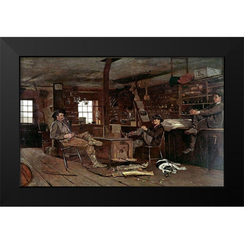 Country Store Black Modern Wood Framed Art Print by Homer, Winslow