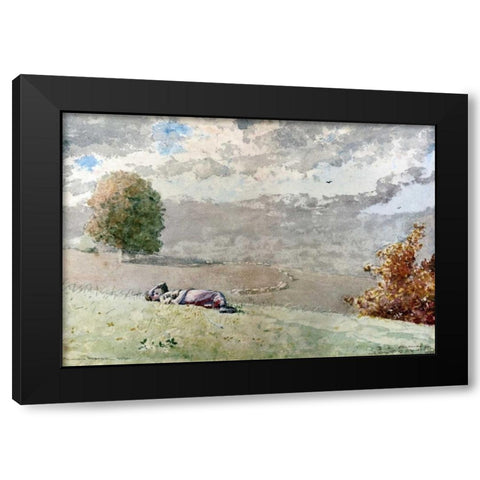 Daydreaming Black Modern Wood Framed Art Print by Homer, Winslow