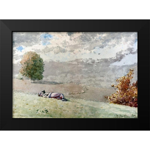 Daydreaming Black Modern Wood Framed Art Print by Homer, Winslow