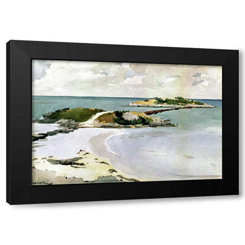Gallows Island Black Modern Wood Framed Art Print by Homer, Winslow
