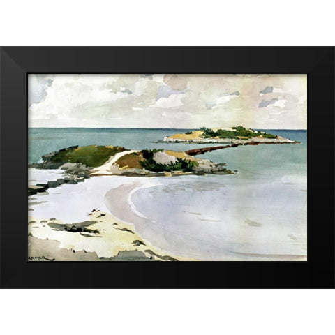 Gallows Island Black Modern Wood Framed Art Print by Homer, Winslow