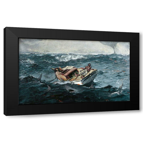 Gulf Stream Black Modern Wood Framed Art Print by Homer, Winslow