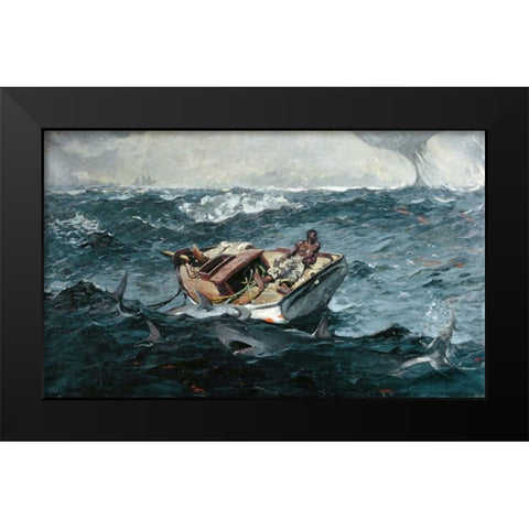 Gulf Stream Black Modern Wood Framed Art Print by Homer, Winslow