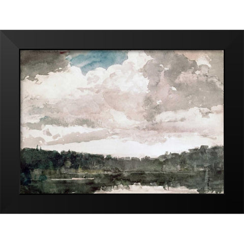 Lone Boat, North Woods Club, Adirondacks Black Modern Wood Framed Art Print by Homer, Winslow