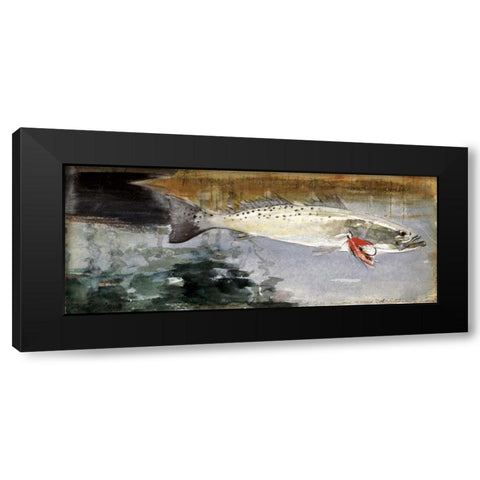 Mrs. R. H. Watts Trout Black Modern Wood Framed Art Print by Homer, Winslow