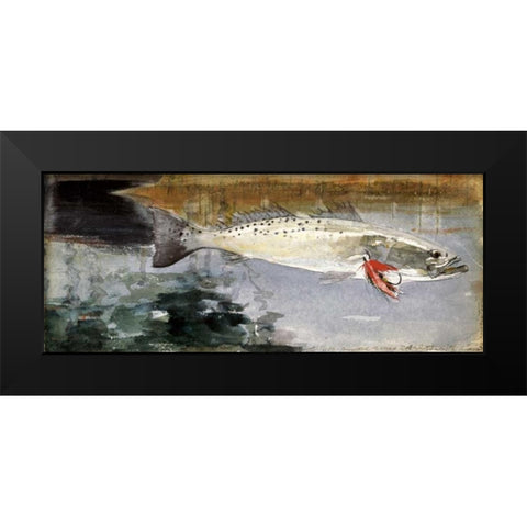 Mrs. R. H. Watts Trout Black Modern Wood Framed Art Print by Homer, Winslow