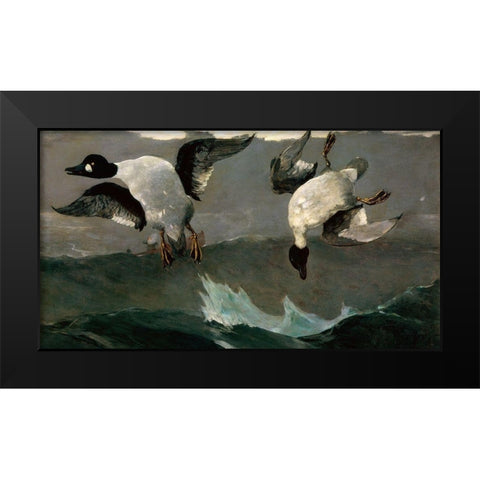Right and Left Black Modern Wood Framed Art Print by Homer, Winslow