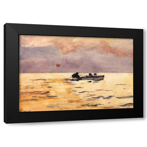 Rowing Home Black Modern Wood Framed Art Print by Homer, Winslow