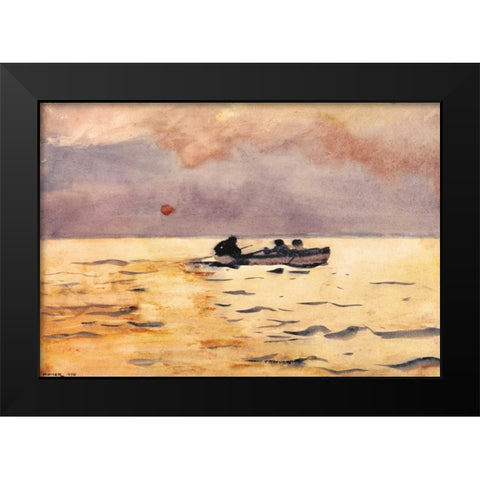 Rowing Home Black Modern Wood Framed Art Print by Homer, Winslow
