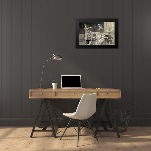 The Music Lesson Black Modern Wood Framed Art Print by Homer, Winslow