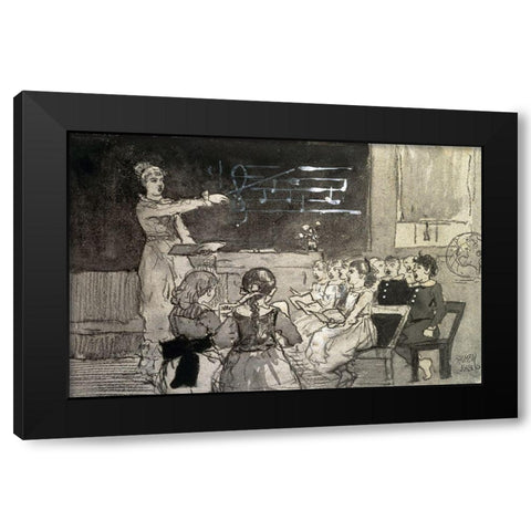 The Music Lesson Black Modern Wood Framed Art Print by Homer, Winslow