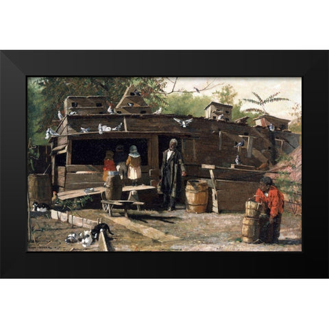 Uncle Ned at Home Black Modern Wood Framed Art Print by Homer, Winslow