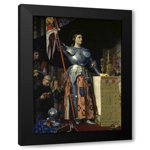 Joan of Arc at the Coronation of Charles VII Black Modern Wood Framed Art Print with Double Matting by Ingres, Jean Auguste-Dominique
