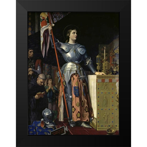 Joan of Arc at the Coronation of Charles VII Black Modern Wood Framed Art Print by Ingres, Jean Auguste-Dominique