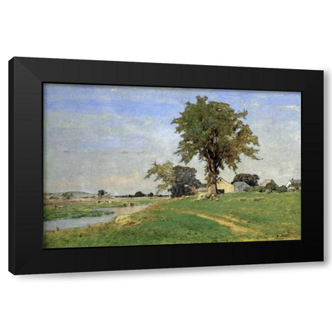 Old Elm at Medfield Black Modern Wood Framed Art Print by Inness, George