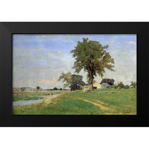 Old Elm at Medfield Black Modern Wood Framed Art Print by Inness, George