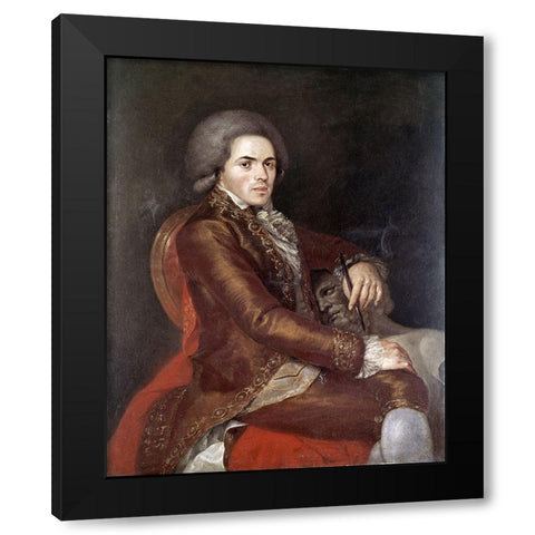 Sculptor Manuel Tolsa Black Modern Wood Framed Art Print with Double Matting by Jimeno y Planes, Rafael