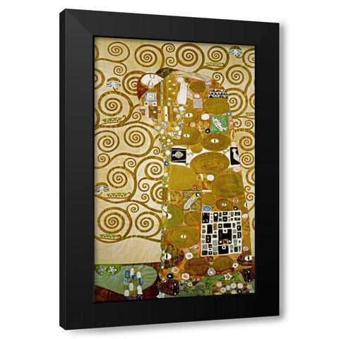 Fulfillment Black Modern Wood Framed Art Print by Klimt, Gustav