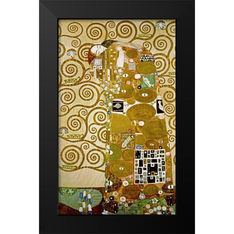 Fulfillment Black Modern Wood Framed Art Print by Klimt, Gustav