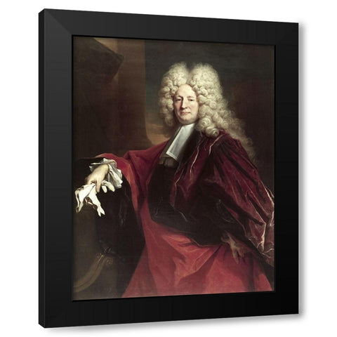 Portrait of An Alderman Black Modern Wood Framed Art Print by Largilliere, Nicolas de