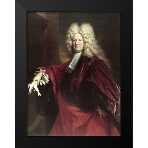 Portrait of An Alderman Black Modern Wood Framed Art Print by Largilliere, Nicolas de