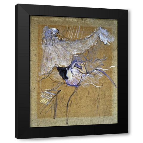 Au Lit Black Modern Wood Framed Art Print by Toulouse-Lautrec, Henri