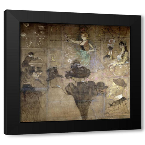 La Danse Mauresque ou les Almees Black Modern Wood Framed Art Print by Toulouse-Lautrec, Henri