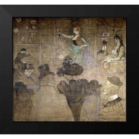 La Danse Mauresque ou les Almees Black Modern Wood Framed Art Print by Toulouse-Lautrec, Henri
