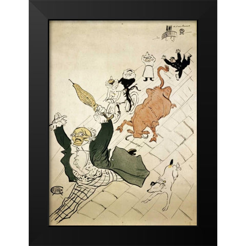 La Vache Enragee Black Modern Wood Framed Art Print by Toulouse-Lautrec, Henri