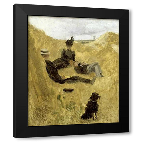 Party in the Country Black Modern Wood Framed Art Print by Toulouse-Lautrec, Henri