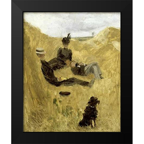 Party in the Country Black Modern Wood Framed Art Print by Toulouse-Lautrec, Henri
