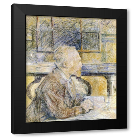 Portrait of Van Gogh Black Modern Wood Framed Art Print by Toulouse-Lautrec, Henri