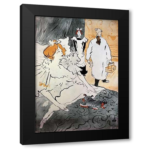Qui, LArtisan Moderne Black Modern Wood Framed Art Print with Double Matting by Toulouse-Lautrec, Henri