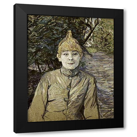 The Prostitute Black Modern Wood Framed Art Print with Double Matting by Toulouse-Lautrec, Henri