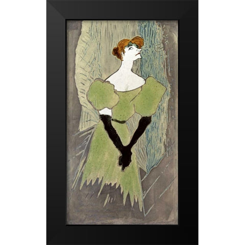Yvette Guilbert Black Modern Wood Framed Art Print by Toulouse-Lautrec, Henri