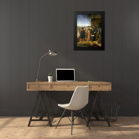 Christ In The Carpenter Shop Black Modern Wood Framed Art Print by Leonardshof, John von
