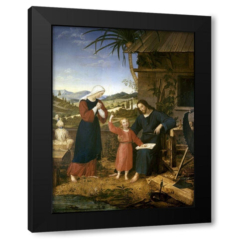 Christ In The Carpenter Shop Black Modern Wood Framed Art Print with Double Matting by Leonardshof, John von