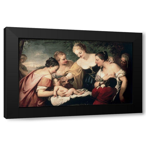 Finding of Moses Black Modern Wood Framed Art Print with Double Matting by Liberi, Pietro