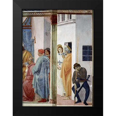 Angel Releases Saint Peter From Prison Black Modern Wood Framed Art Print by Lippi, Filippo
