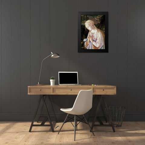 Madonna and Child With Angels - Detail Black Modern Wood Framed Art Print by Lippi, Filippo