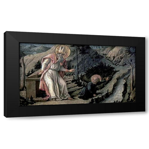 Vision of Saint Augustine Black Modern Wood Framed Art Print by Lippi, Filippo
