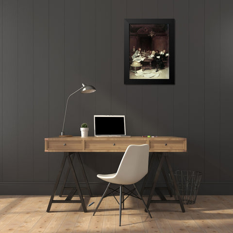 A Ship For Van Tromp Black Modern Wood Framed Art Print by Lucas, John Seymour