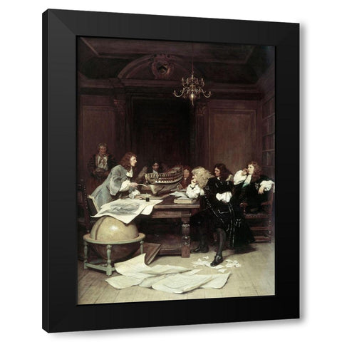 A Ship For Van Tromp Black Modern Wood Framed Art Print by Lucas, John Seymour